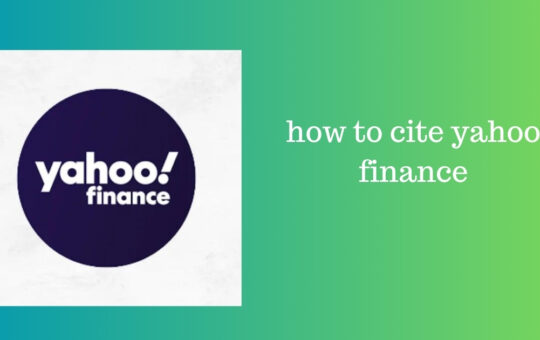 how to cite yahoo finance